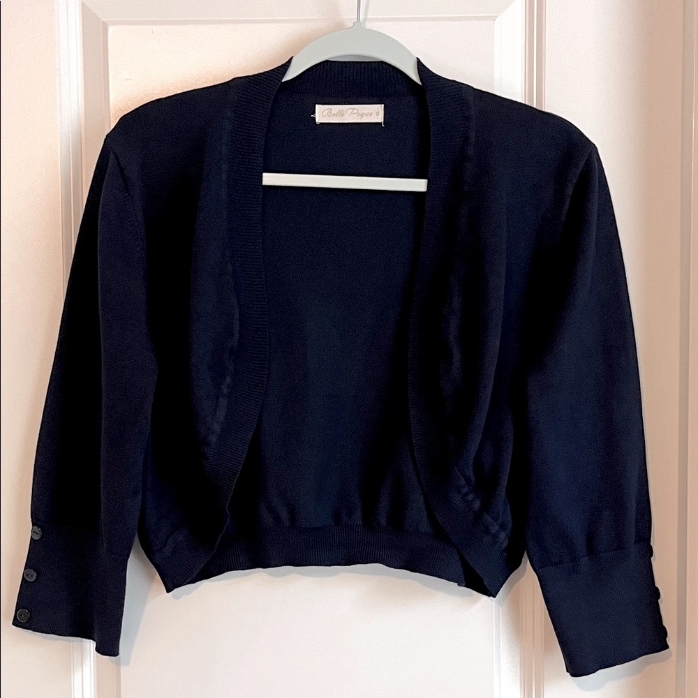 ⚡️ 3 for $30 ⚡️ Belle Pogue Women’s XL Navy Shrug Sweater